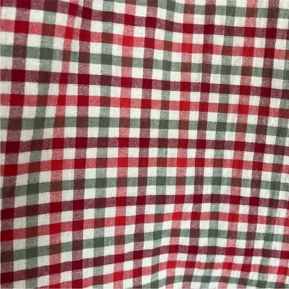 Columbia Plaid Button Down Shirt Crinkle Cotton 3/4 Sleeve L - Picture 4 of 10
